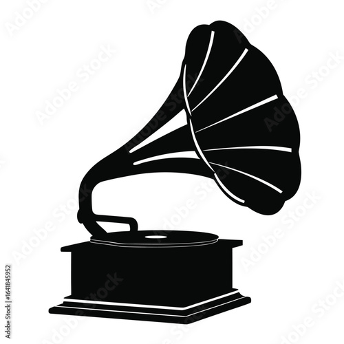 old gramophone isolated on white