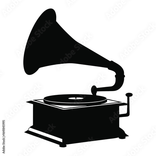 old gramophone isolated on white