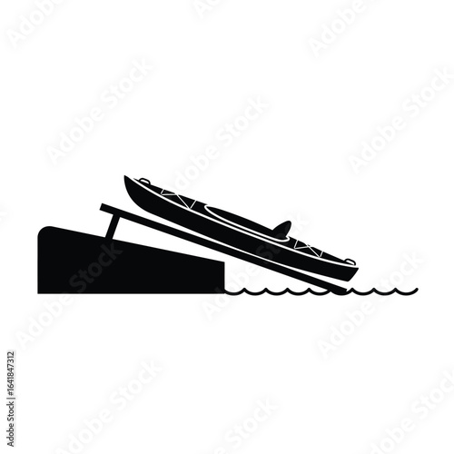 Kayak ramp water launch boat