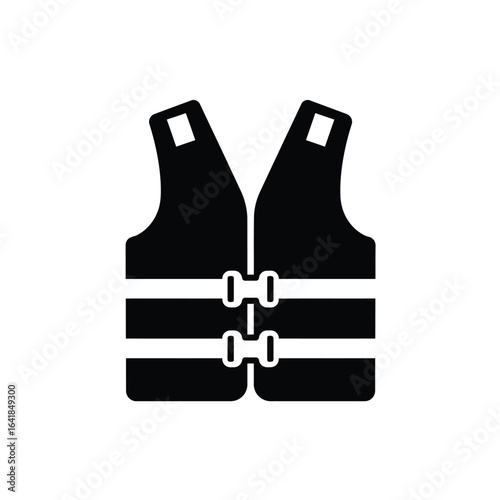 Black life jacket icon vest safety