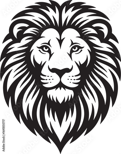 Powerful lion head silhouette line art illustration stock photos royalty free image premium quality