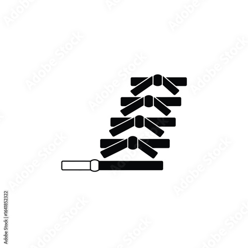 Martial arts belts rank progression icon vector
