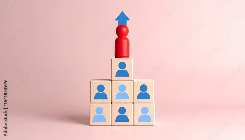 Fototapeta premium An abstract depiction of career growth and advancement, symbolizing leadership and upward mobility