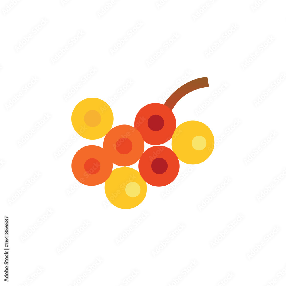 Fototapeta premium A red-currant fruits icon colored shape art vector illustration.
