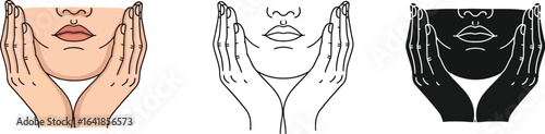 Face massage tutorial skin care routine beauty illustration