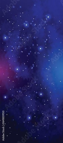 Space galaxy background with many stars. Realistic colorful cosmos with nebula and milky way. Space infinity with milky way starlight glow astronomical vector background