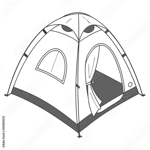 tourist tent on white background