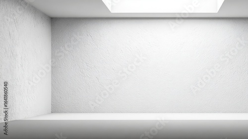 Wallpaper Mural Minimalist White Room Interior with Plastered Walls and Natural Light from a Rectangular Skylight Torontodigital.ca