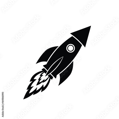 Black rocket propelled arrow flying propulsion speed
