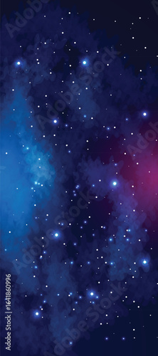 Space galaxy background with many stars. Realistic colorful cosmos with nebula and milky way. Space infinity with milky way starlight glow astronomical vector background