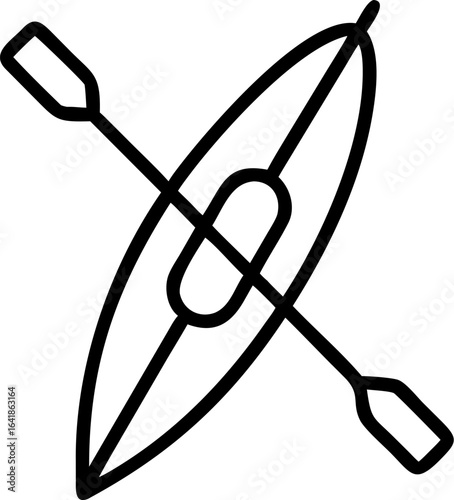 Illustration of a kayak boat with a paddle suitable for adventure and water sports themes
