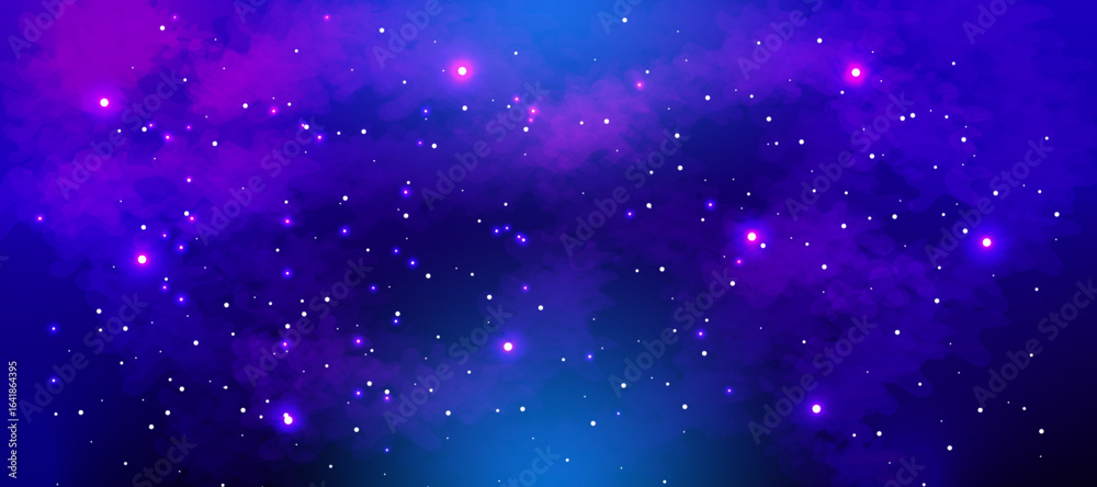 Obraz premium Space galaxy background with many stars. Realistic colorful cosmos with nebula and milky way. Space infinity with milky way starlight glow astronomical vector background