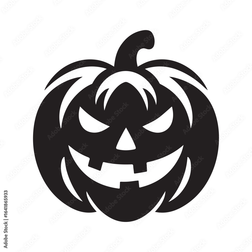 Fototapeta premium pumpkin face vector silhouette clip art logo design illustration