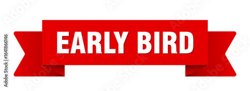 early bird ribbon isolated on transparent background. early bird ribbon