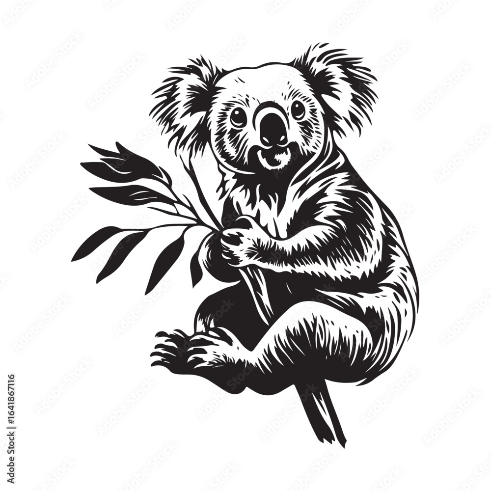 Obraz premium koala, animal, vector, transparent background