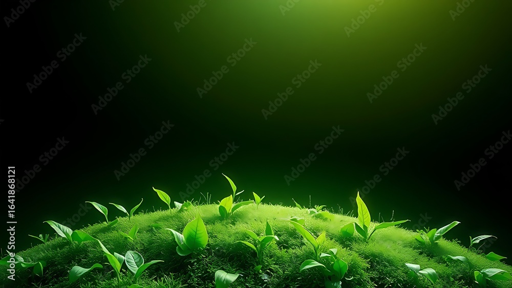 Fototapeta premium A lush green planet floating in space, representing harmony and vibrant life in the cosmos.