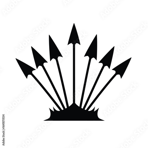 Stylized crown of arrows symbol vector