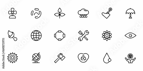 Fair Trade and Ethical Sourcing Glyph Icon Bundle – Minimalist Vector Symbols of Sustainability, Community, and Eco Commerce for Branding and Education

