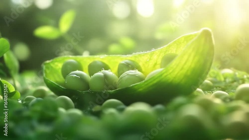 Fresh Green Peas in Pod: Vibrant, Natural, and Healthy Food Close-Up