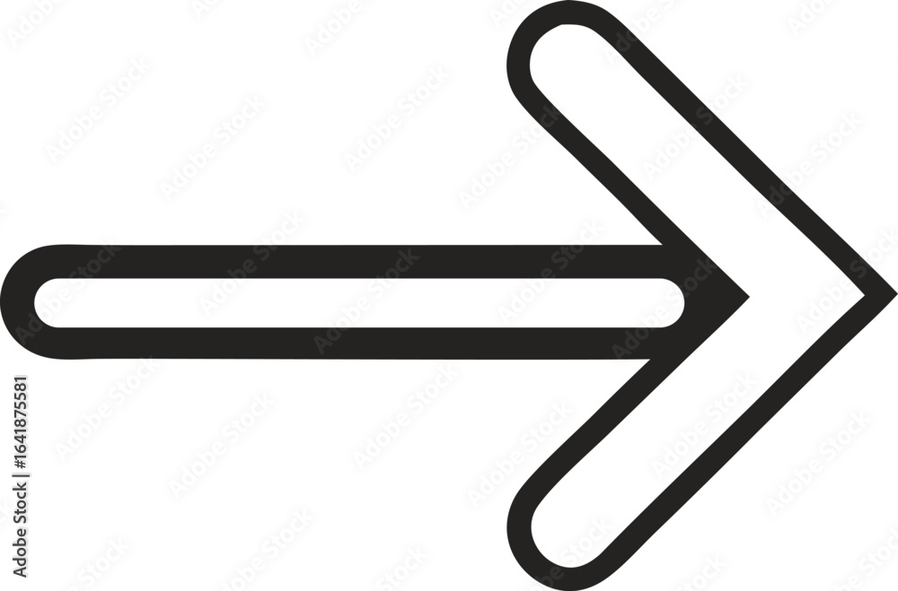 Right arrow vector icon in bold black outline style, perfect for navigation, direction, pointer, interface design, signage, and minimalist graphic illustration projects. Right arrow vector icon in bold black outline style, perfect for navigation, direction, pointer, interface design, signage, and minimalist graphic illustration projects.
