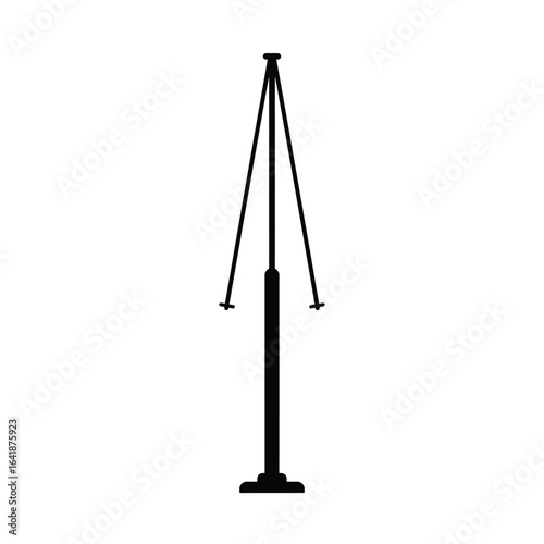 Telescoping flagpole icon silhouette vector