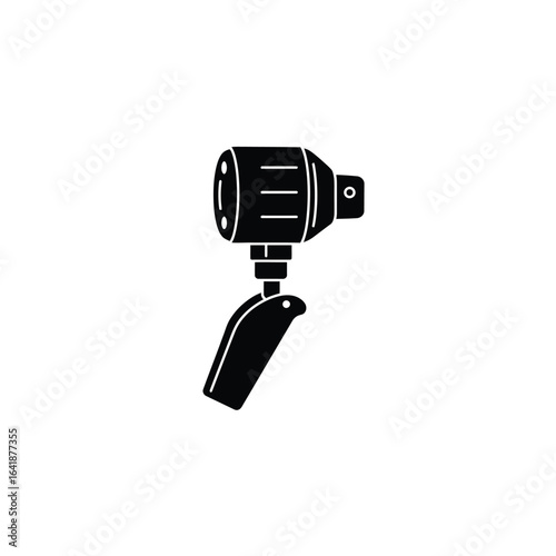 Black medical otoscope symbol instrument