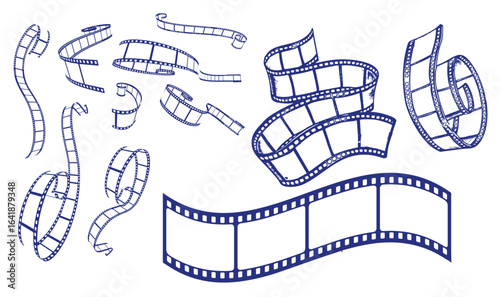 Film Strip For Ancient Camera Monochrome Vector