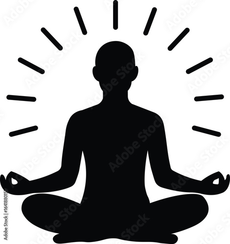 Silhouette of  man meditating yoga