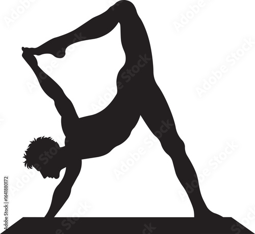 Silhouette of a man doing pose in yoga