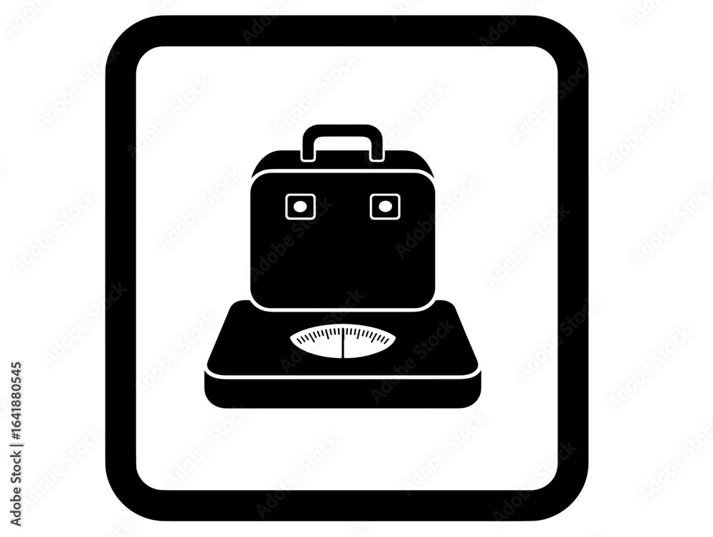 Obraz premium Suitcase weighing scale, weighing luggage at the airport