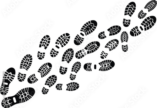  Human Footprint Trail Silhouette Vector – Walking Path Tracks Icon Design