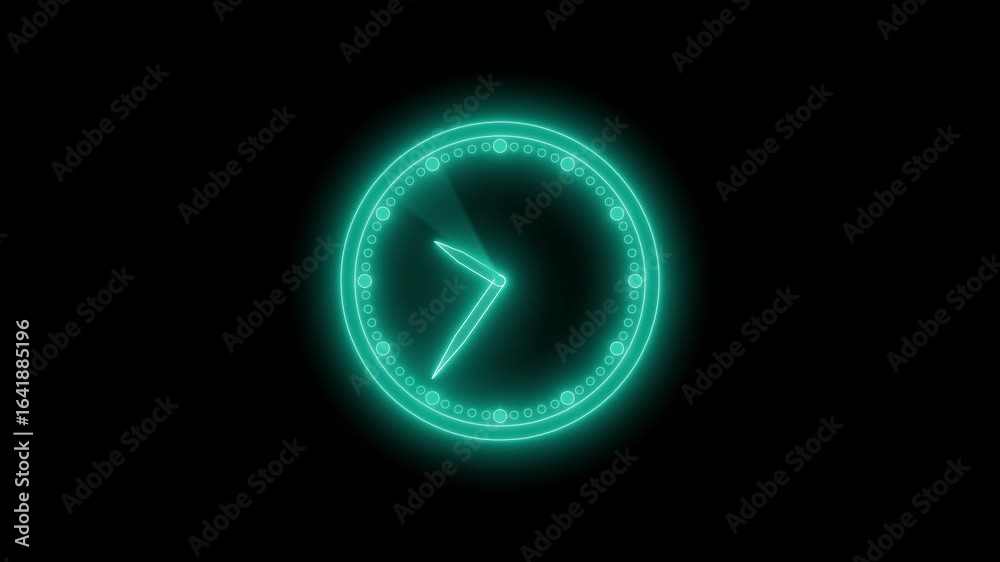 Isolated Neon Analog Clock Animation with Glowing Hands, Seamless Loop Neon Clock with Glowing Circular Frame Isolated Neon Analog Clock Animation with Glowing Hands, Seamless Loop Neon Clock with Glowing Circular Frame