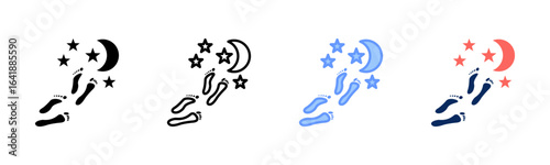 Canvas Print Moonwalk Path icon set multiple style collection