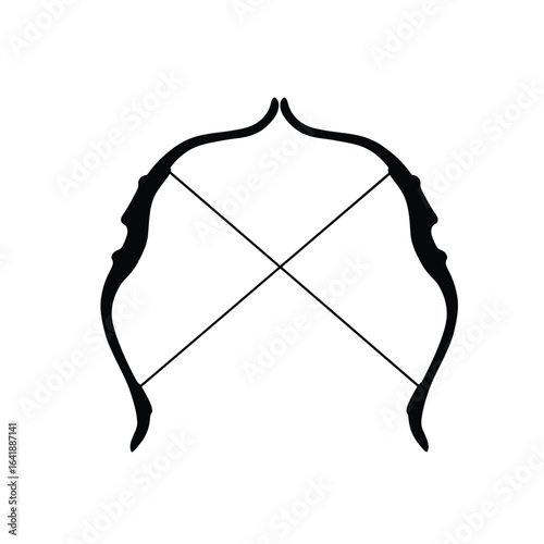 Black crossed longbows vector archery sport