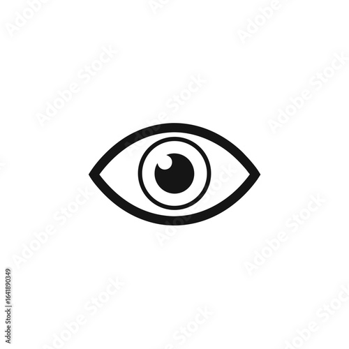 Vector art of black eye icon isolated on white background