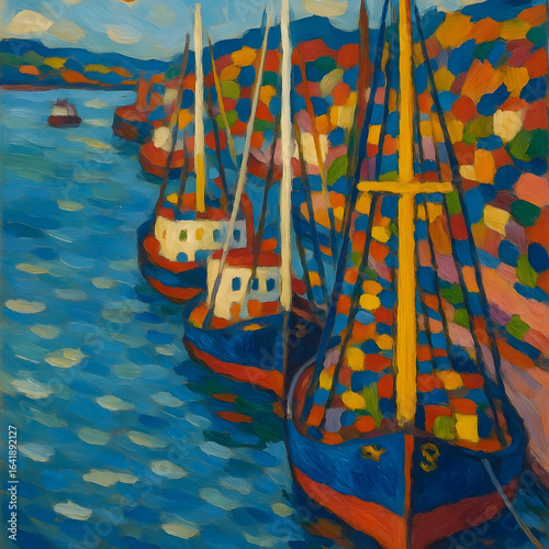 Contemplative Fauvist Study of Maritime Paths
