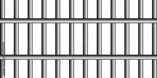 Realistic cell bars, horizontal and vertical prison metal bars, jail overlay.