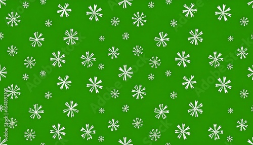Green background with white snowflake design