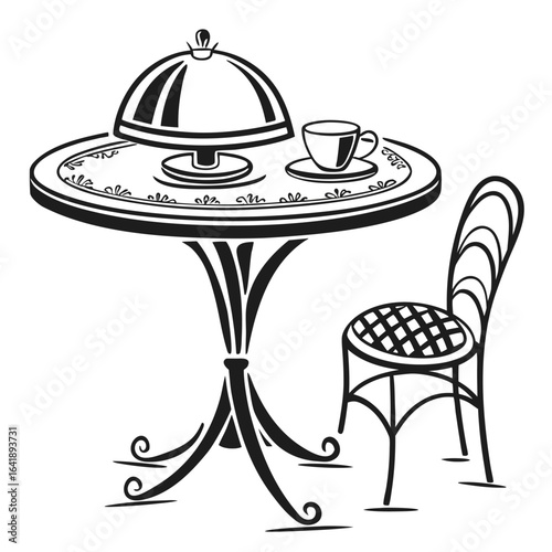 restaurant cloche and table