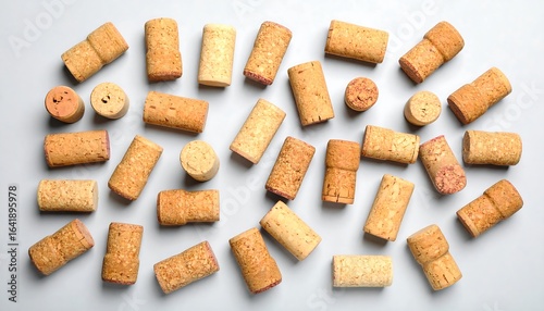 Wine corks flat lay design element