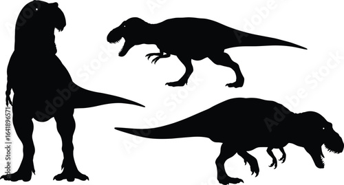 Tyrannosaurus rex silhouette, dinosaur shadow illustration, prehistoric animal vector, Jurassic predator outline, Cretaceous wildlife art, ancient reptile black shape, fossil creature
