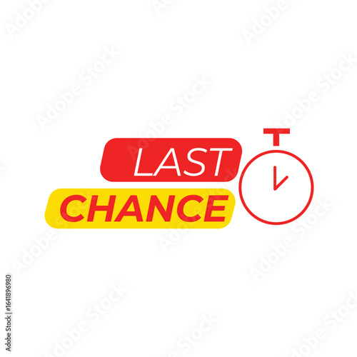 Last Chance text with stop watch 
