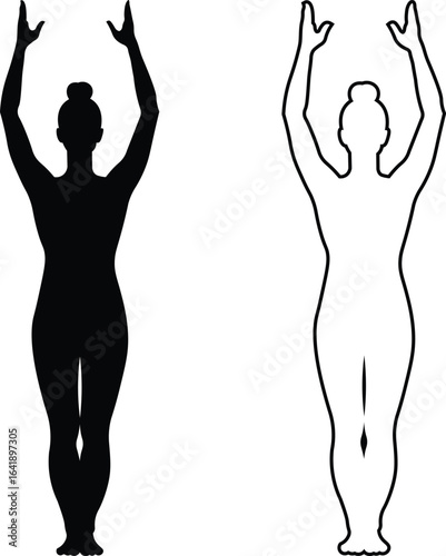 Silhouette of a woman  in yoga