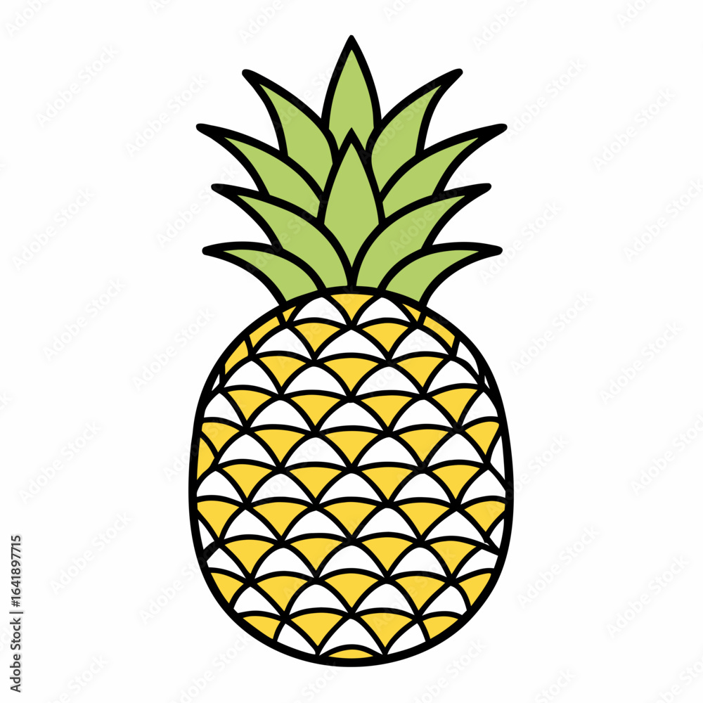 Obraz premium pineapple art vector illustration on transparent background