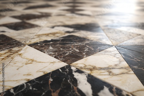Marble tile floor pattern design