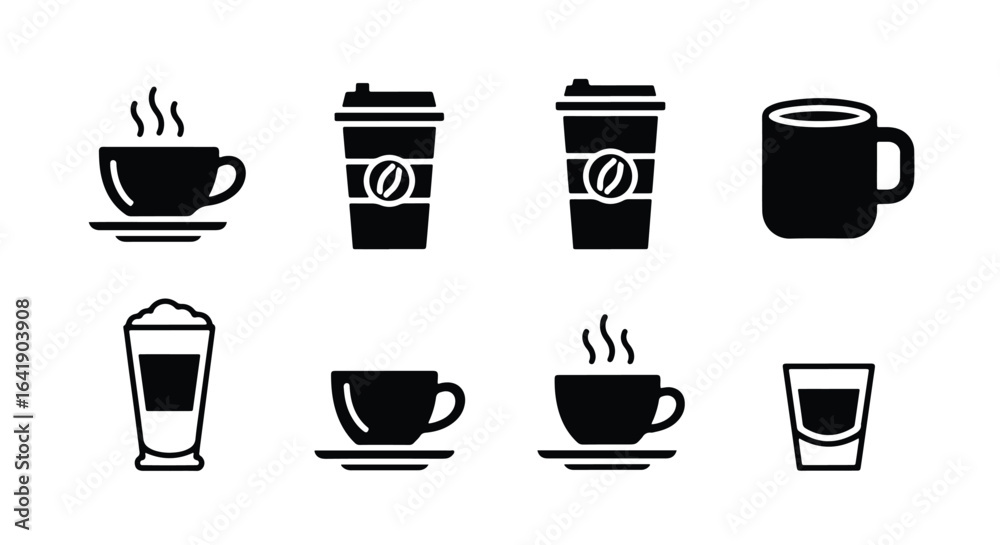 custom made wallpaper toronto digitalCoffee Drink Icon Set � Black and White Minimalist Beverage Vectors