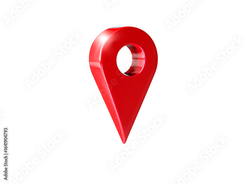 Free Download Vibrant Red Glossy 3D Map Pin Icon Indicating Location or Point of Interest - GFXLoad