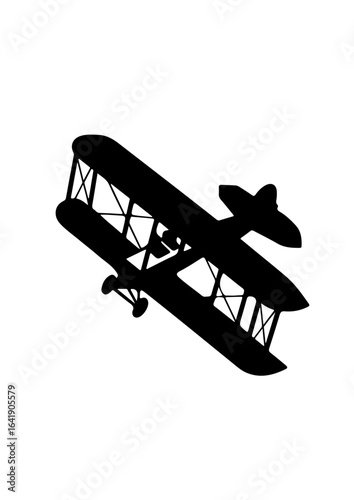 Vintage Biplane Silhouette
