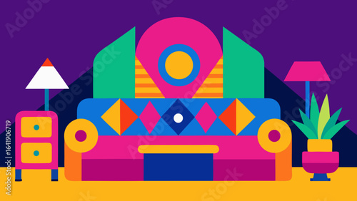 colorful maximalist lounge layered textures decor