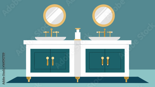luxurious double vanity bathroom gold hardware